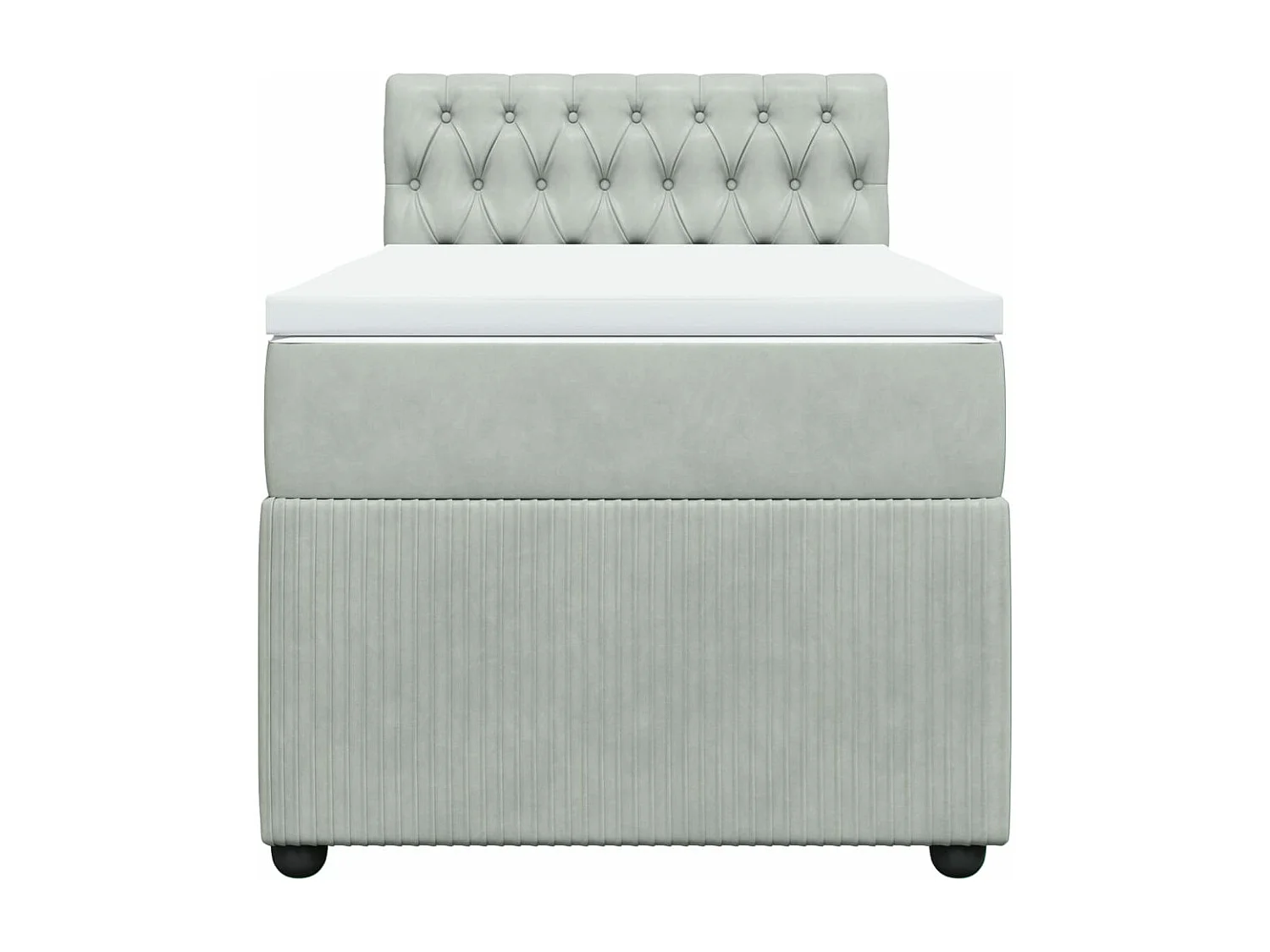 Sommier à lattes de lit et matelas Gris clair 100x200cm Velours