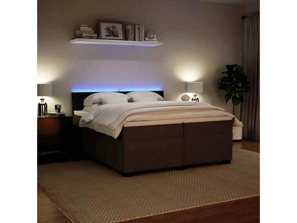 Giroletto a Molle con Materasso Grigio Chiaro 200x200cm Velluto