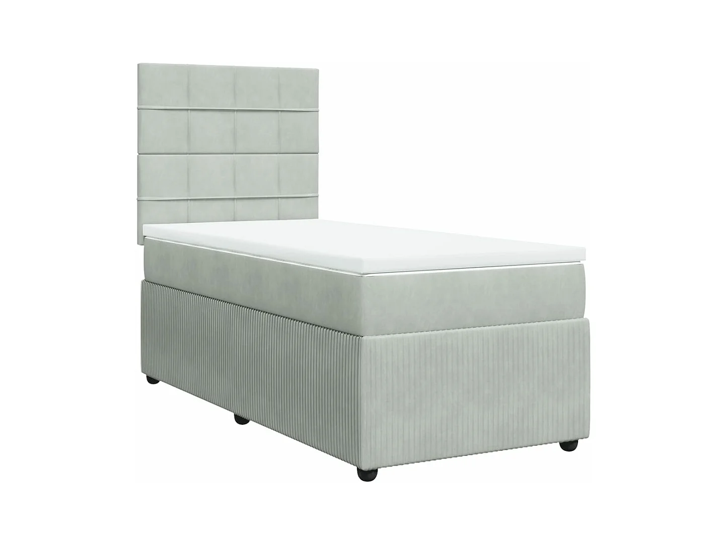 Sommier à lattes de lit et matelas Gris clair 90x200 cm Velours