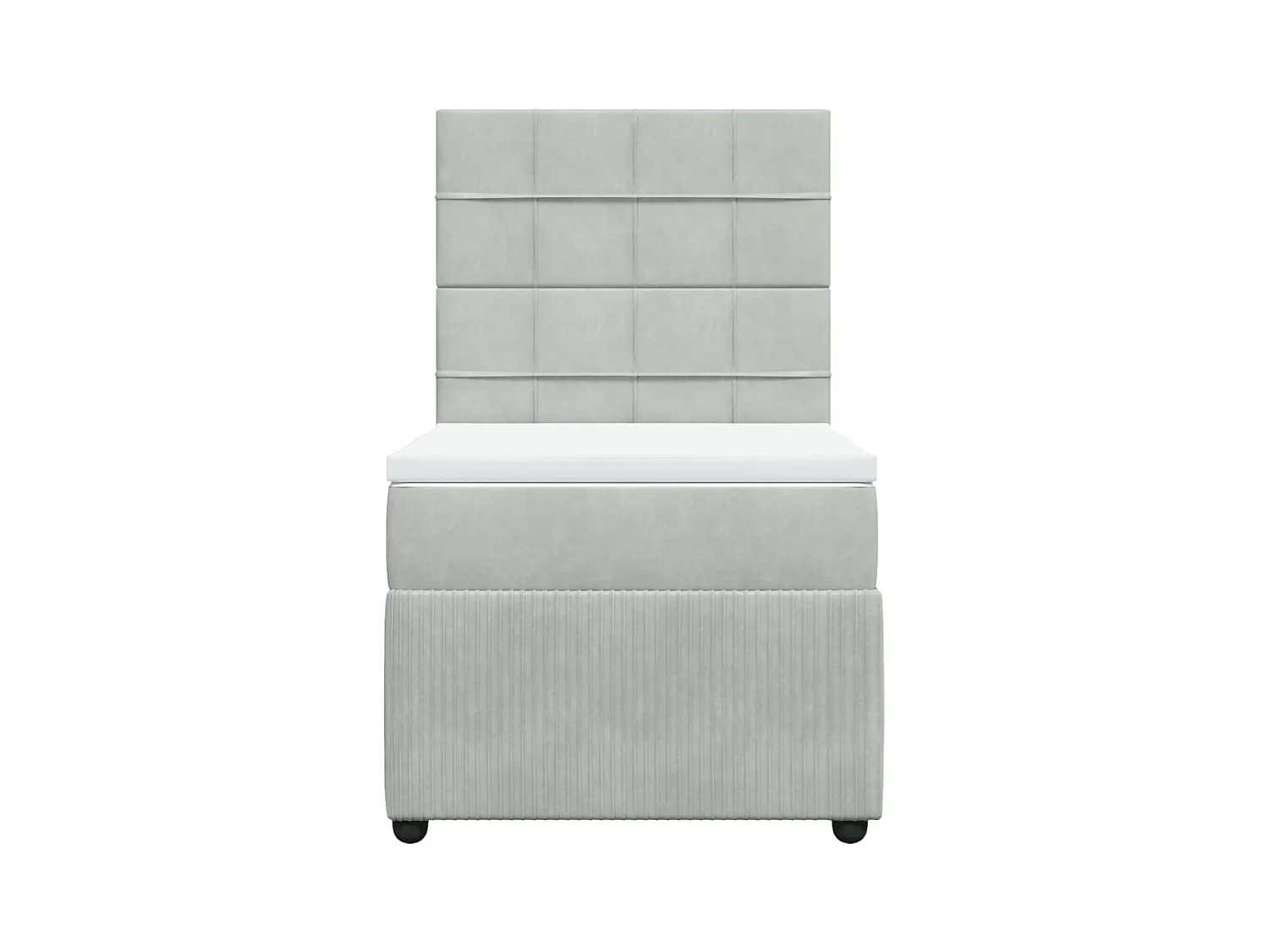 Sommier à lattes de lit et matelas Gris clair 90x200 cm Velours