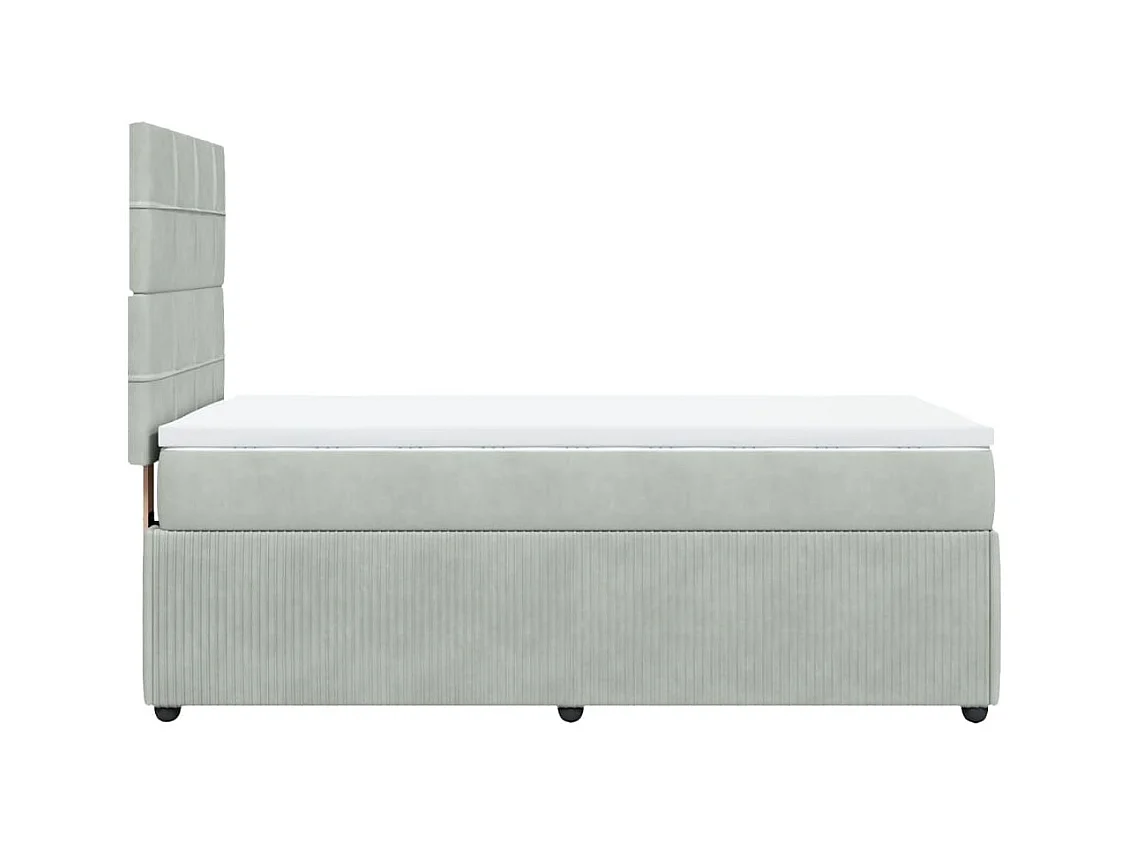 Sommier à lattes de lit et matelas Gris clair 90x200 cm Velours