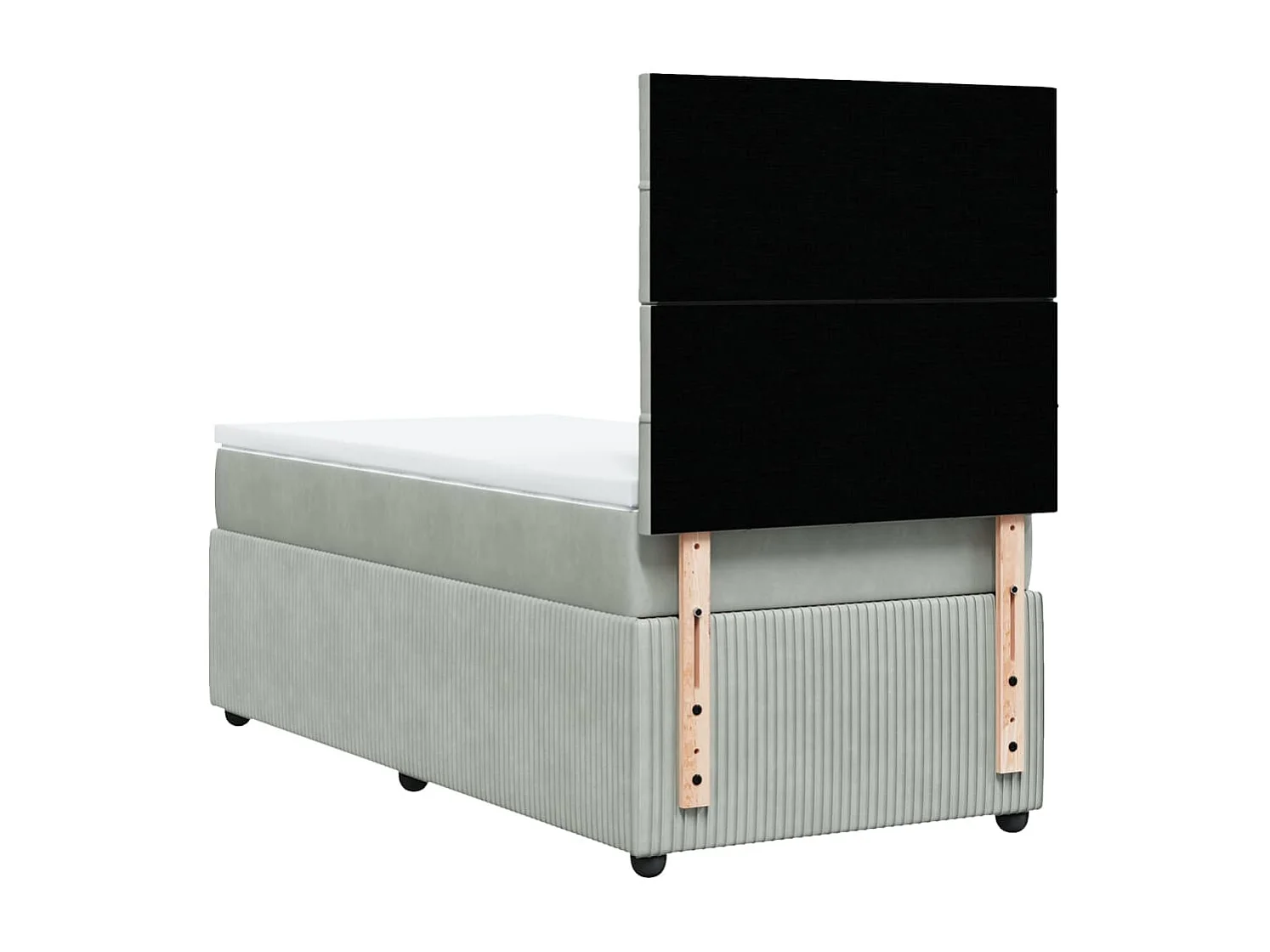 Boxspringbett mit Matratze Hellgrau 90x200 cm Samt