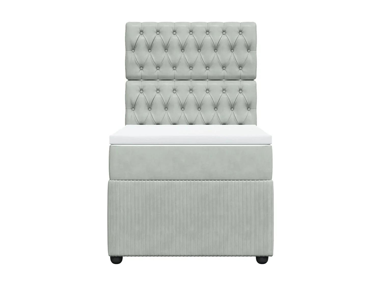 Sommier à lattes de lit et matelas Gris clair 100x200cm Velours