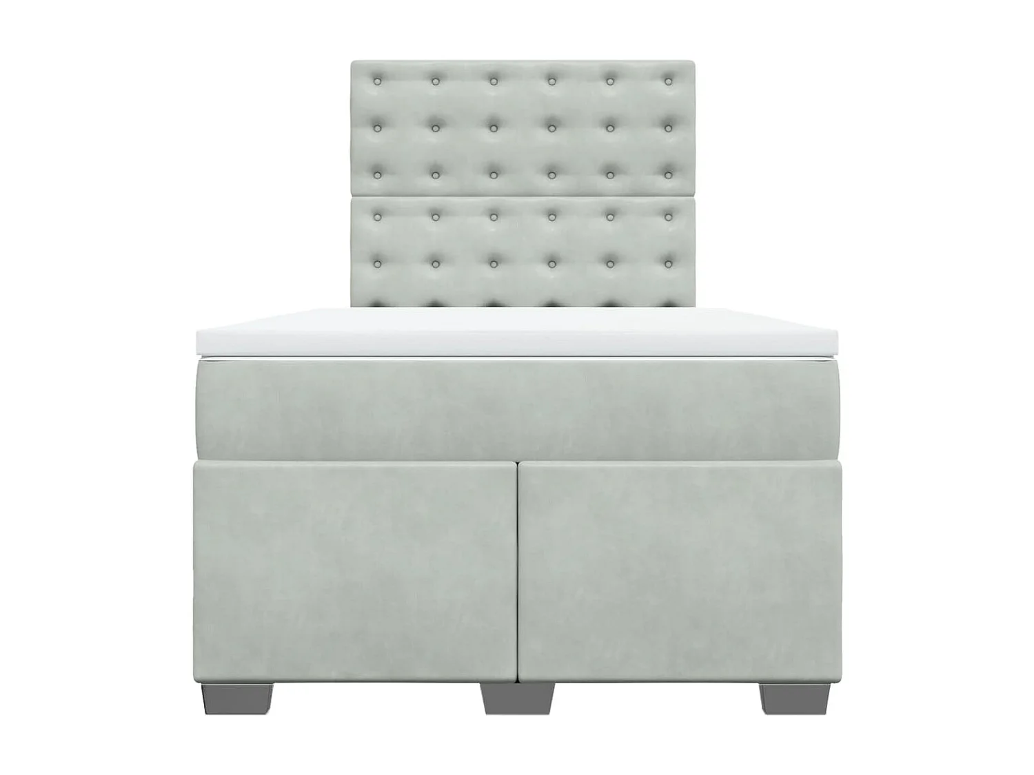 Sommier à lattes de lit et matelas Gris clair 120x200cm Velours