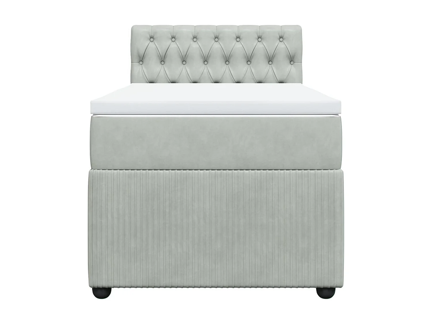 Boxspringbett mit Matratze Hellgrau 90x190 cm Samt