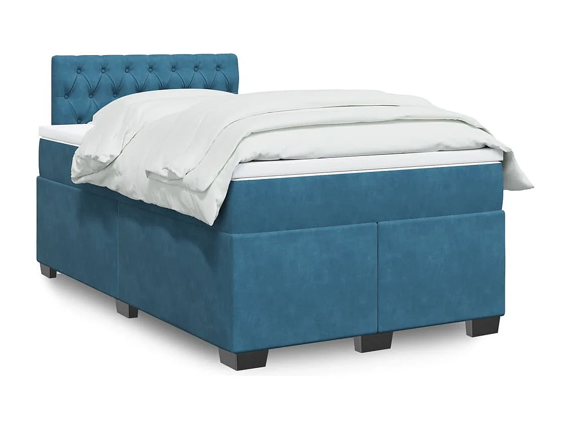 Boxspringbett mit Matratze Dunkelblau 120x190 cm Samt