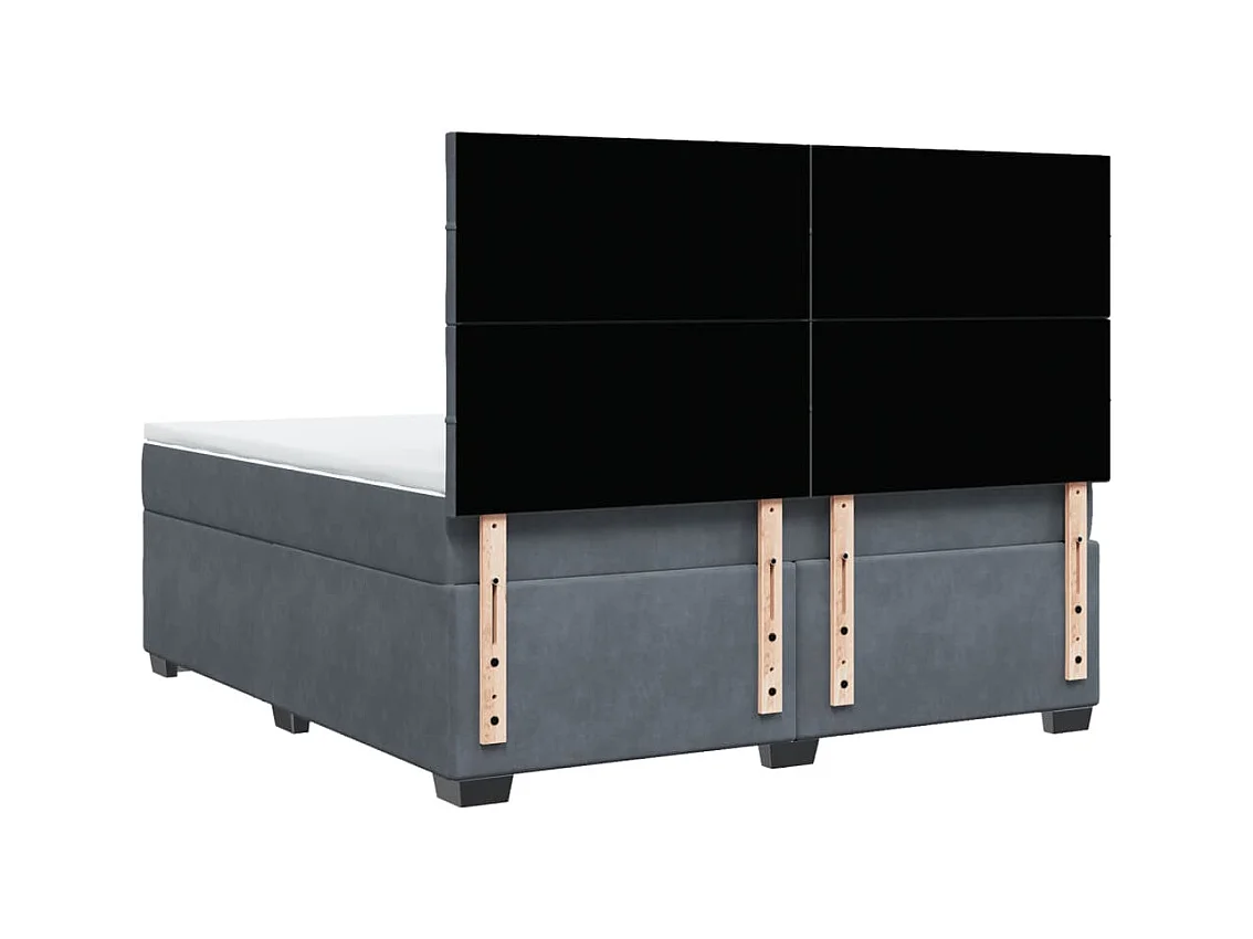 Boxspring met matras fluweel donkergrijs 180x200 cm