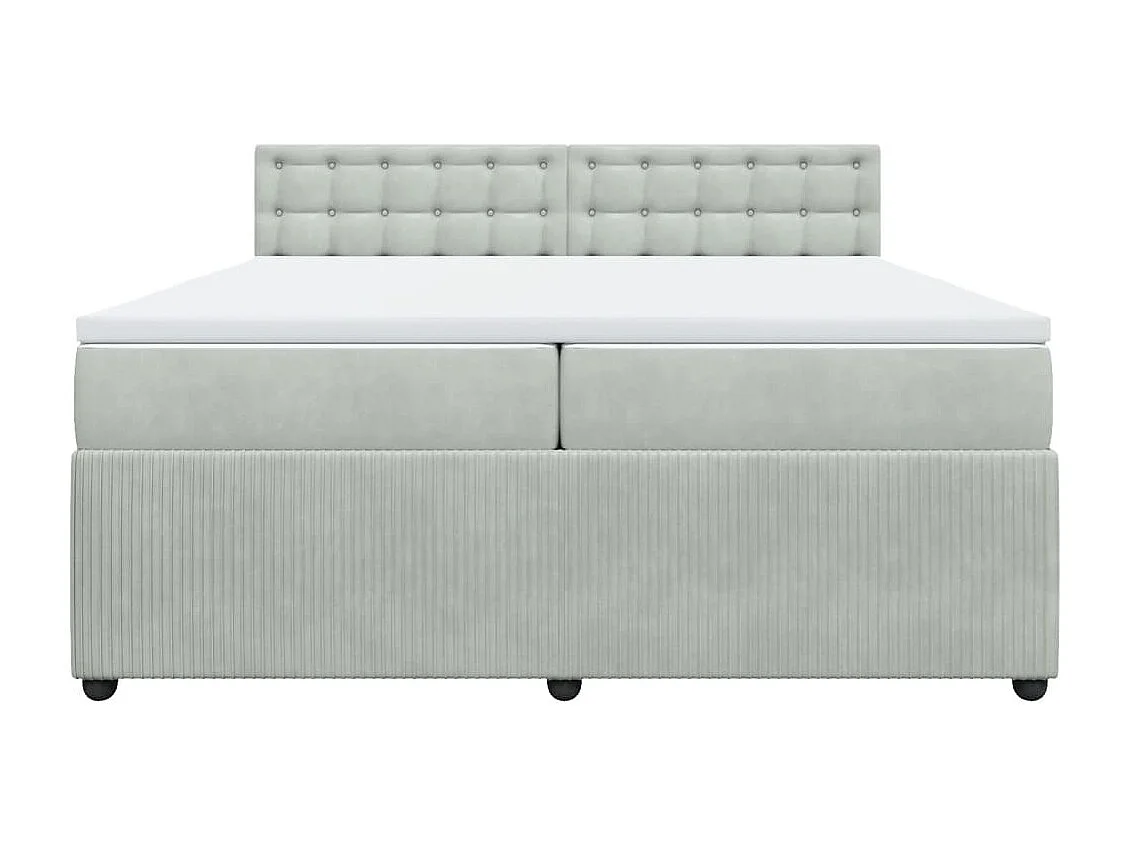 Sommier à lattes de lit et matelas Gris clair 200x200cm Velours