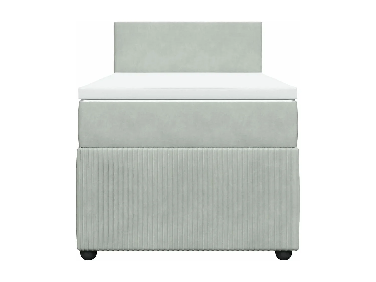 Cama com molas/colchão 90x190 cm veludo cinza-claro