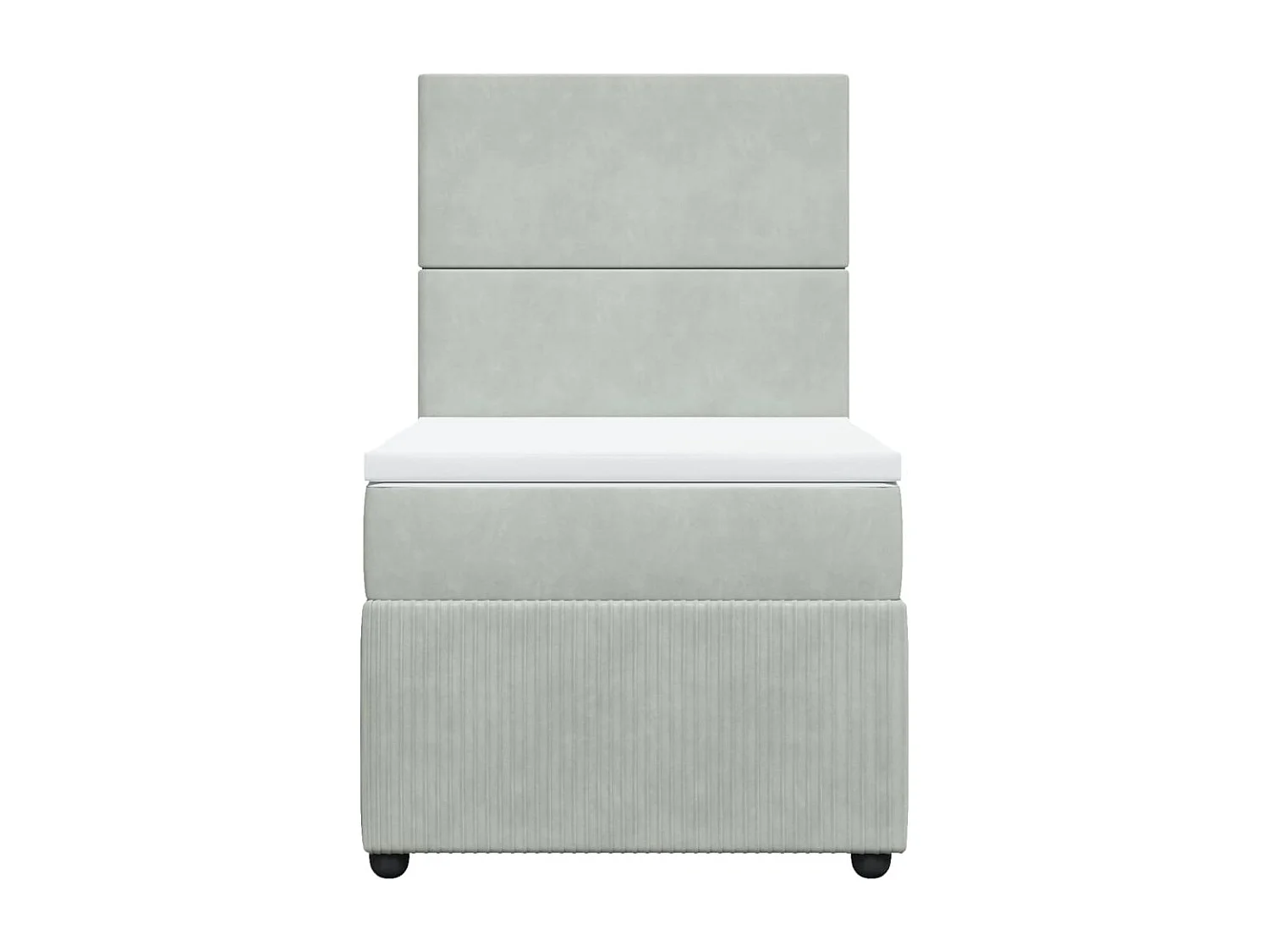 Boxspring met matras fluweel lichtgrijs 100x200 cm