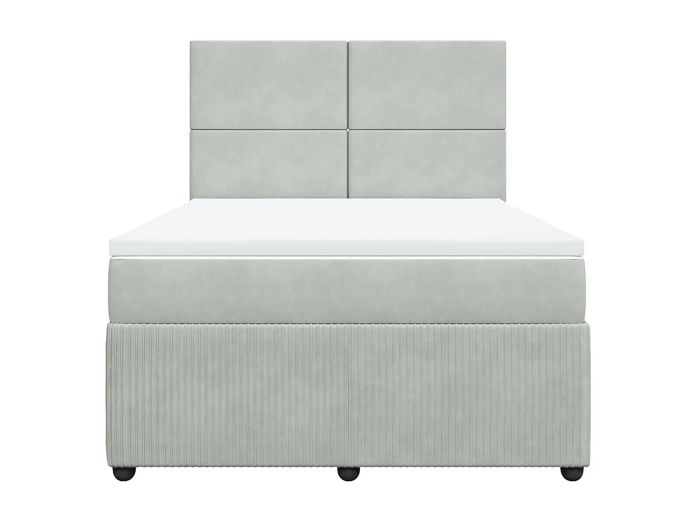 Sommier à lattes de lit et matelas Gris clair 140x200cm Velours