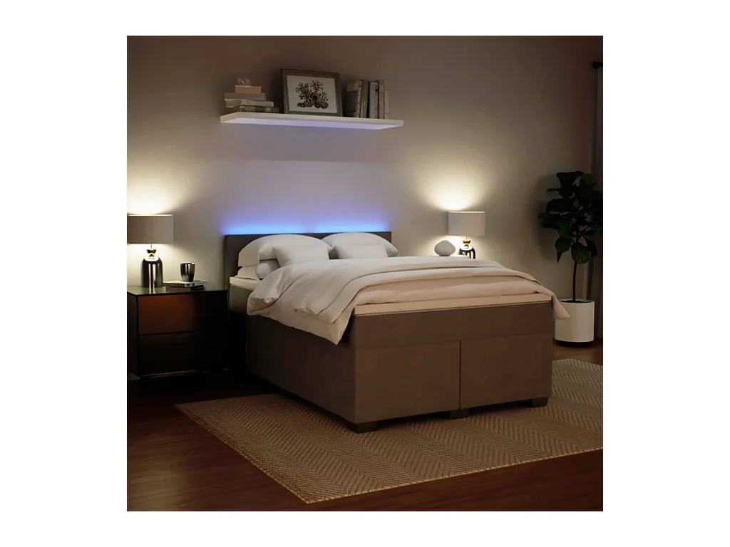 Sommier à lattes de lit et matelas Gris clair 140x200cm Velours