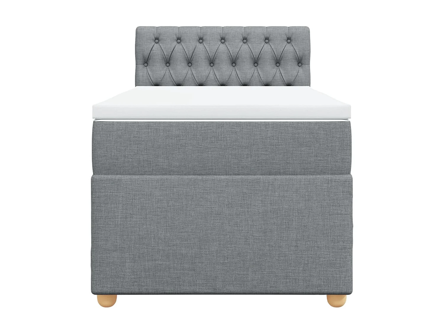 Sommier à lattes de lit et matelas Gris clair 90x190 cm Tissu