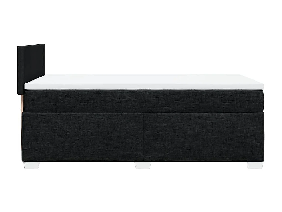 Cama box spring con colchón tela negro 80x200 cm