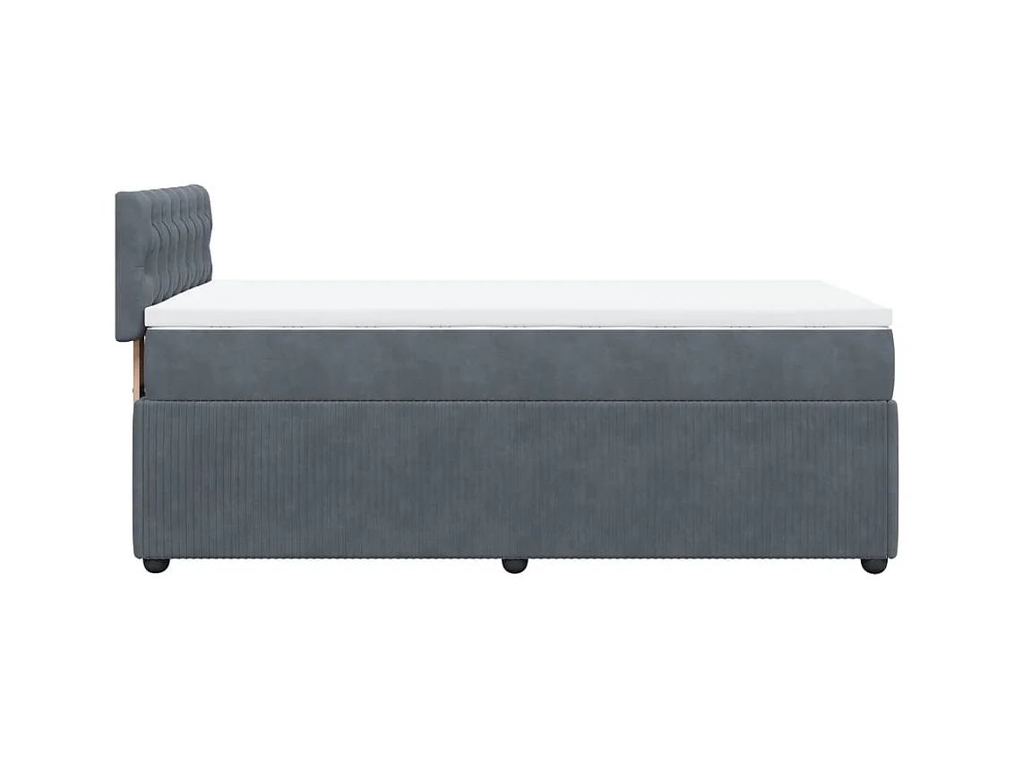 Sommier à lattes de lit et matelas Gris foncé 90x190 cm Velours