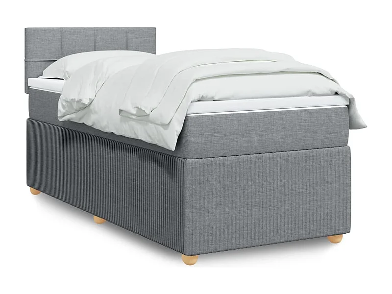 Sommier à lattes de lit et matelas Gris clair 90x190 cm Tissu