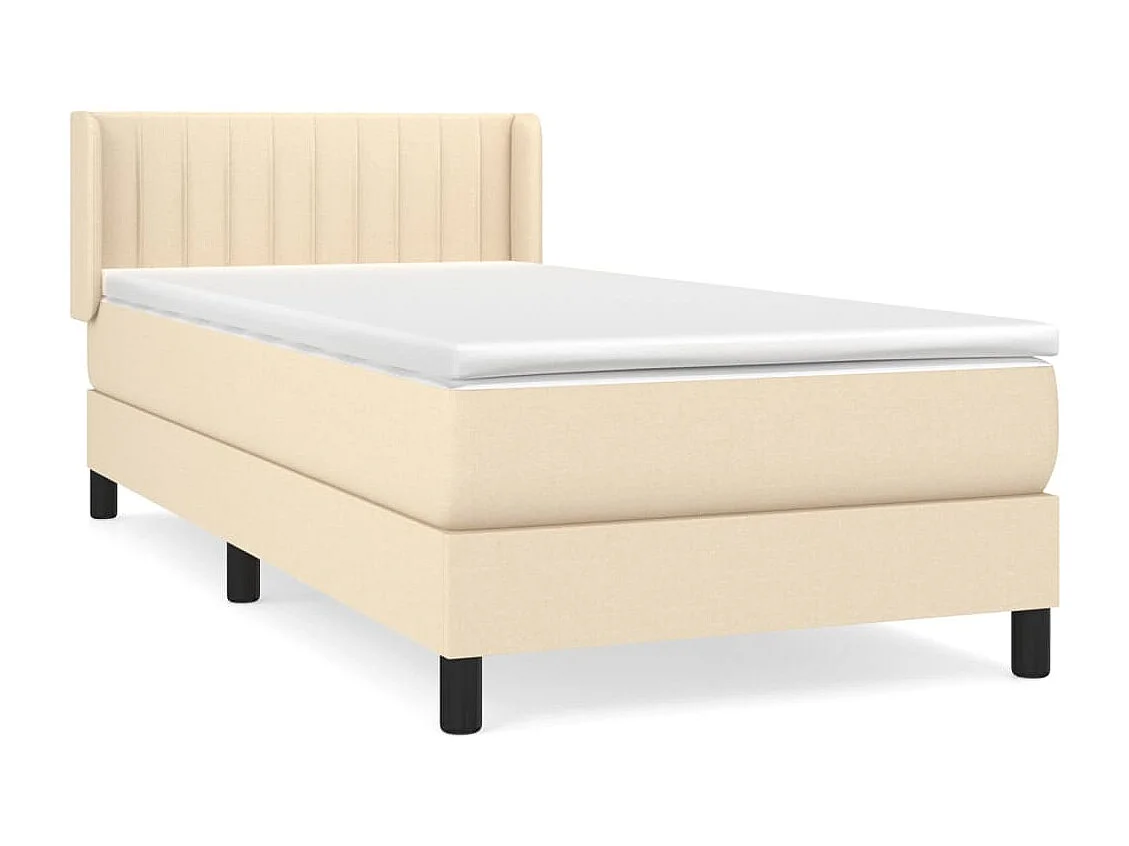 Cama com molas/colchão 90x190 cm tecido cor creme