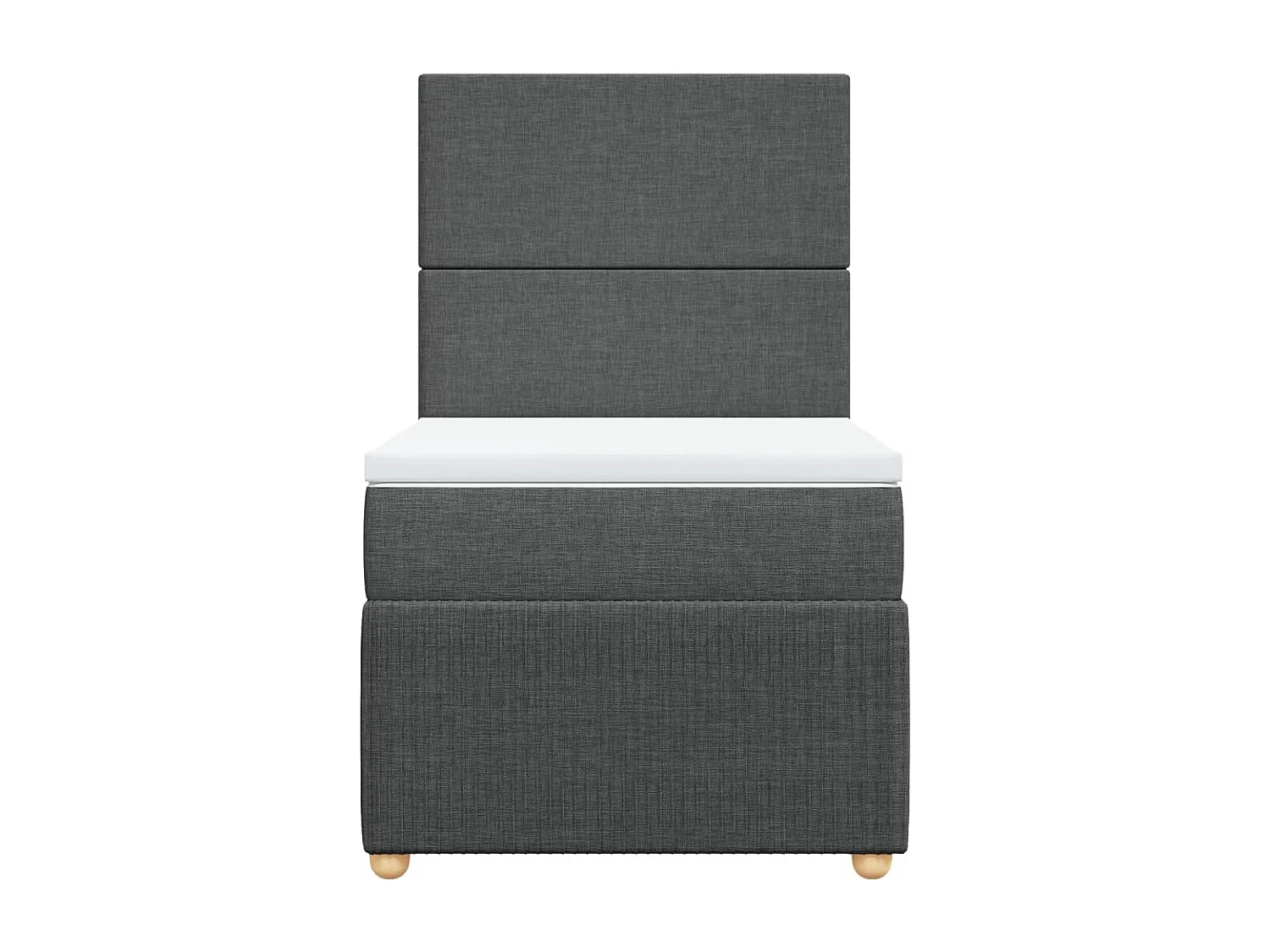 Sommier à lattes de lit et matelas Gris foncé 90x190 cm Tissu