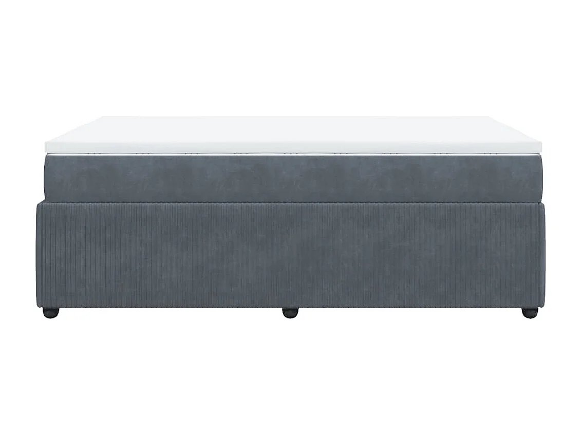 Sommier à lattes de lit et matelas Gris foncé 120x200cm Velours
