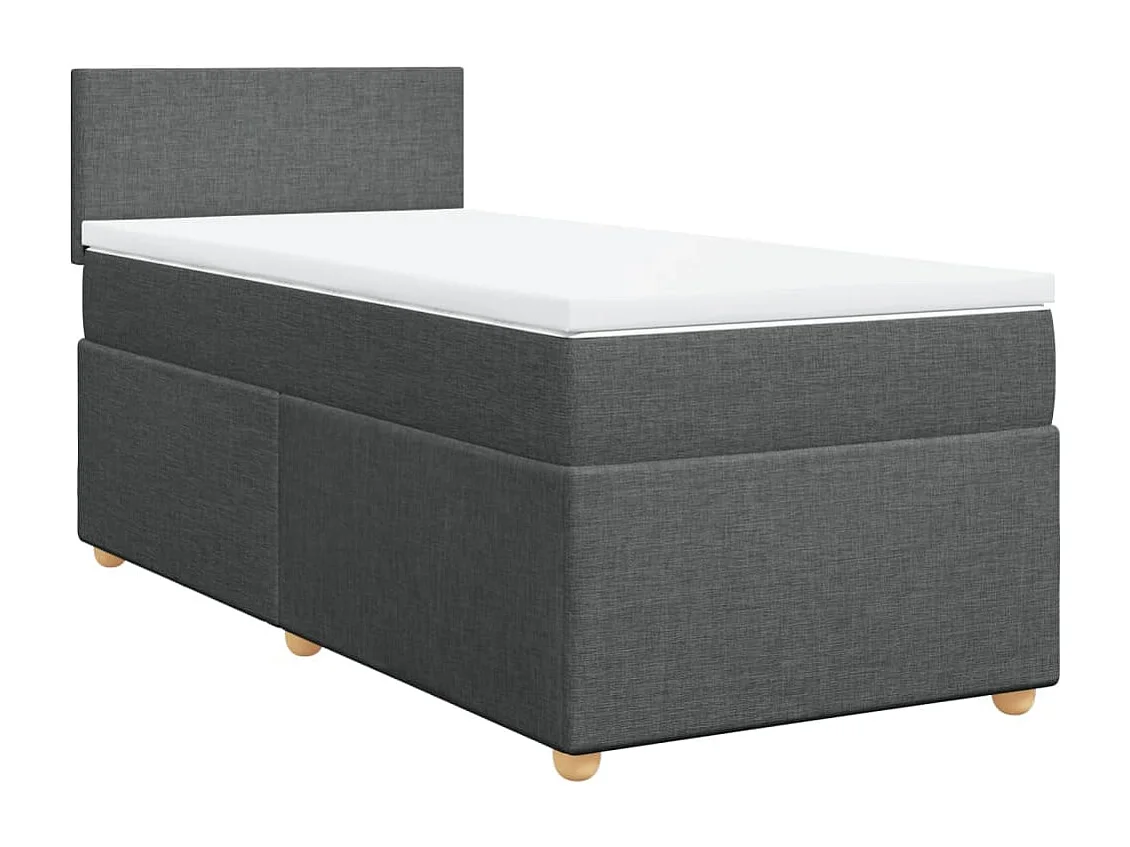 Boxspringbett mit Matratze Dunkelgrau 90x190 cm Stoff