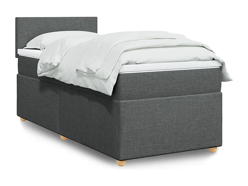 Boxspringbett mit Matratze Dunkelgrau 90x190 cm Stoff