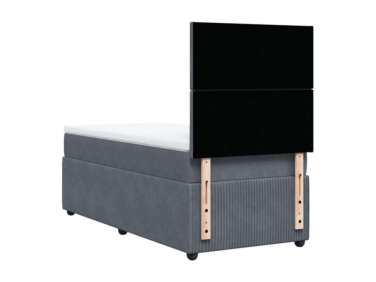 Cama com molas/colchão 80x200 cm veludo cinza-escuro