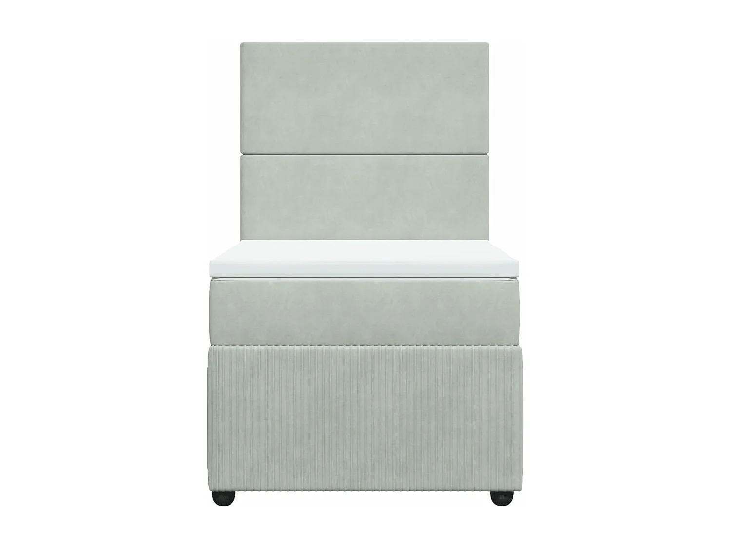 Boxspringbett mit Matratze Hellgrau 100x200 cm Samt