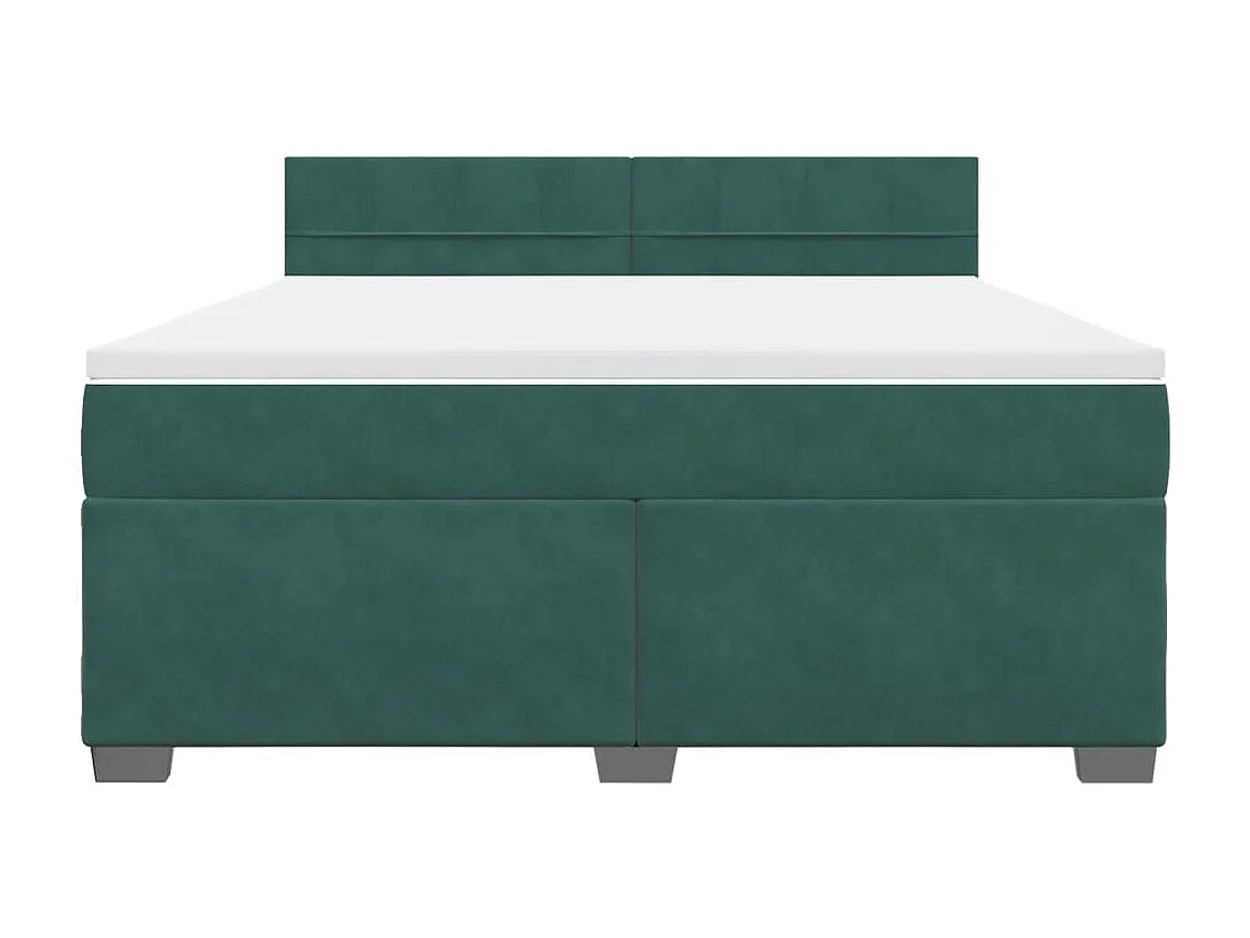 Sommier à lattes de lit et matelas Vert foncé 180x200cm Velours