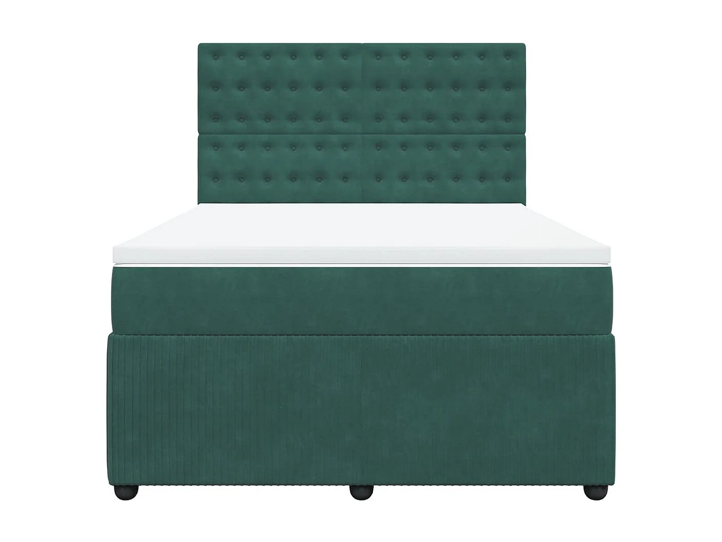 Cama com molas/colchão 160x200 cm veludo verde-escuro
