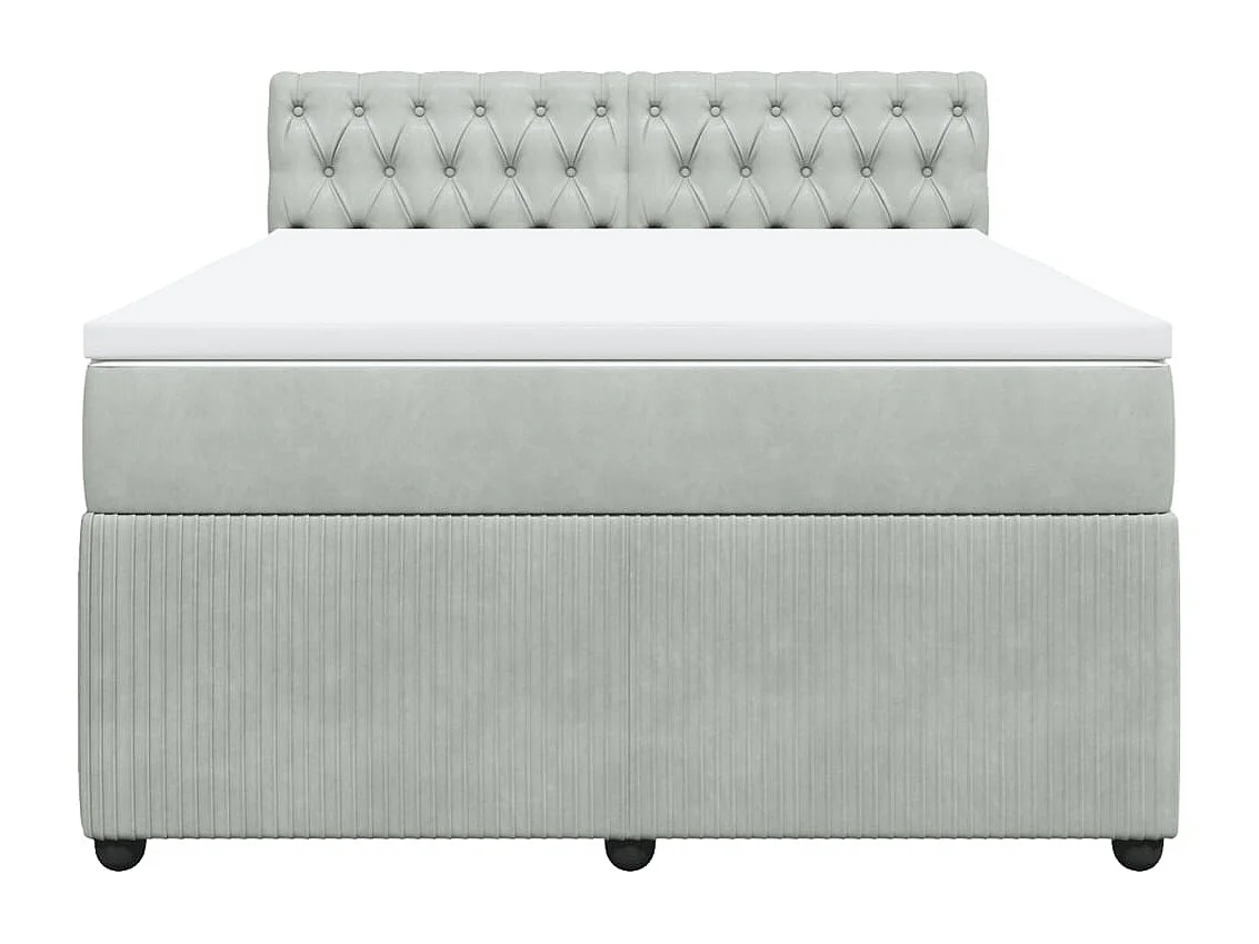 Sommier à lattes de lit et matelas Gris clair 140x200cm Velours