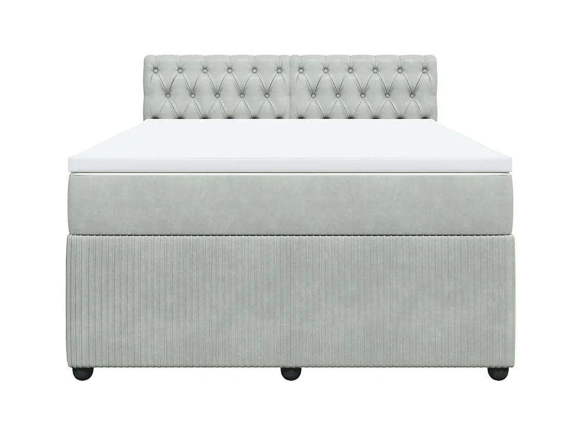 Sommier à lattes de lit et matelas Gris clair 140x200cm Velours