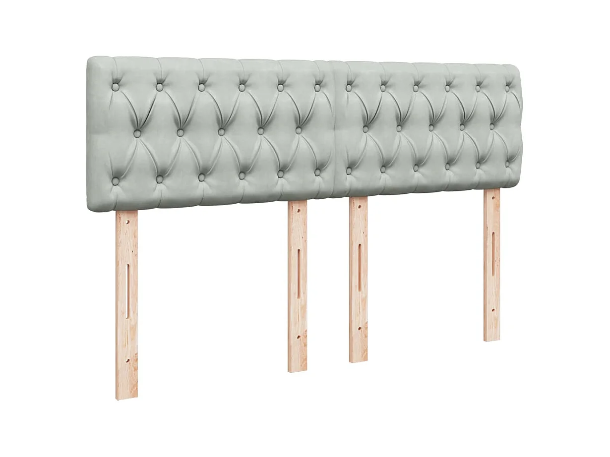 Sommier à lattes de lit et matelas Gris clair 140x200cm Velours