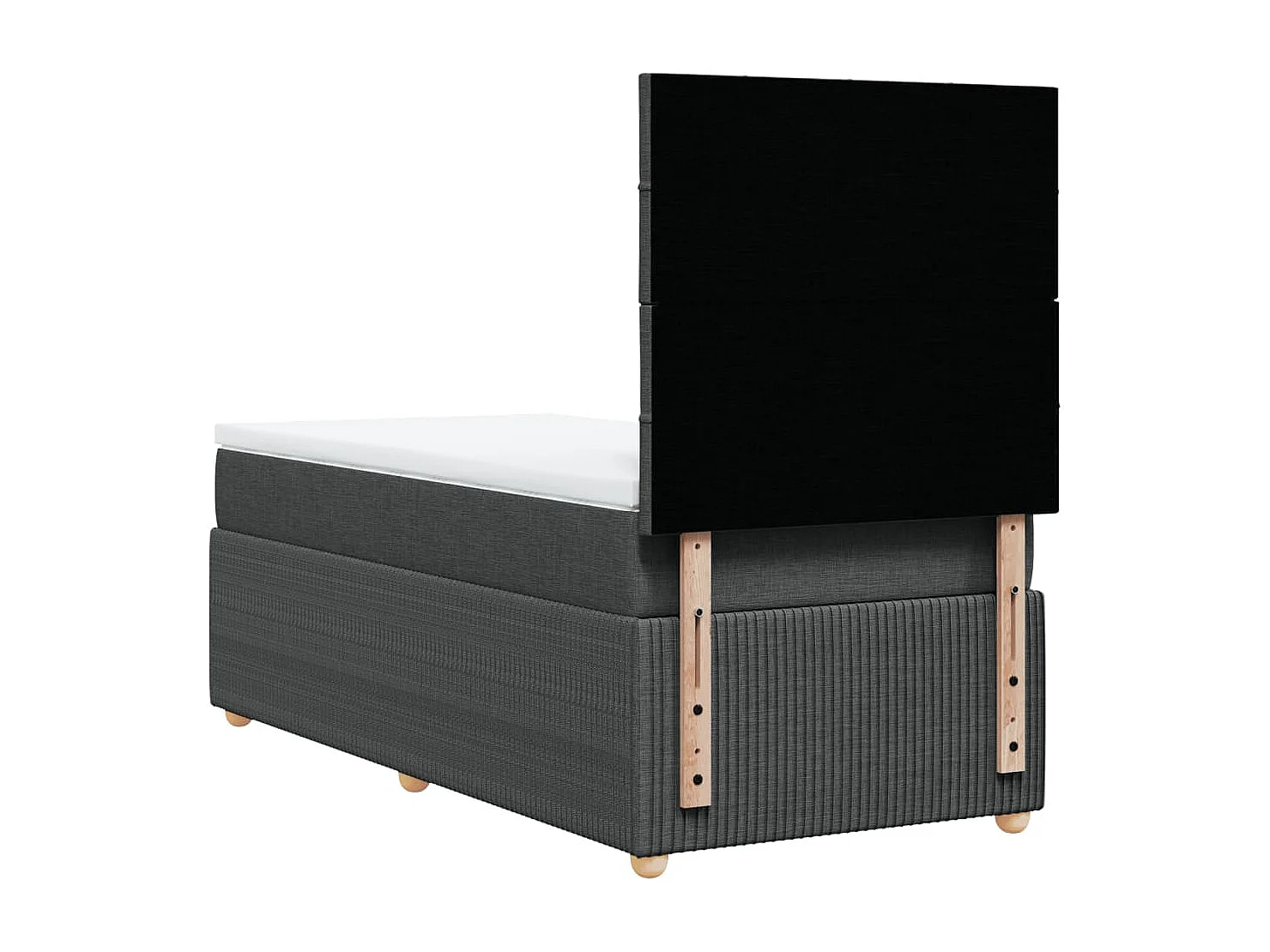 Sommier à lattes de lit et matelas Gris foncé 90x190 cm Tissu