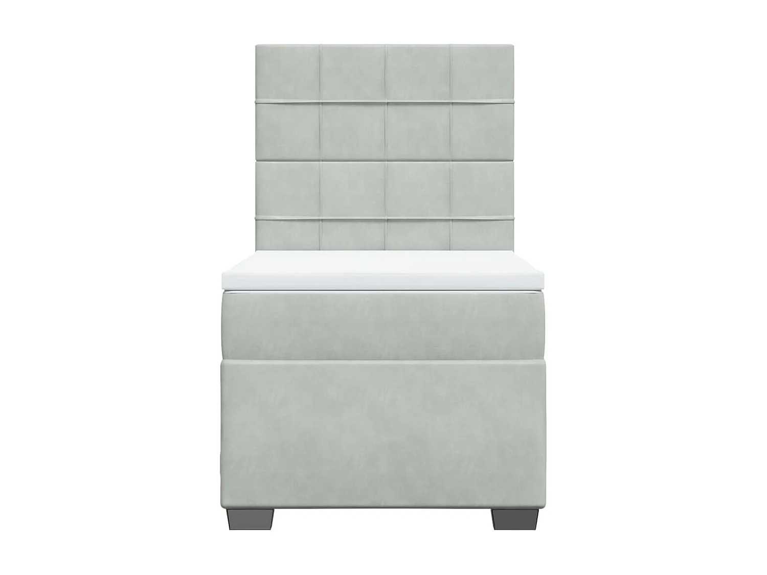 Boxspring met matras fluweel lichtgrijs 80x200 cm