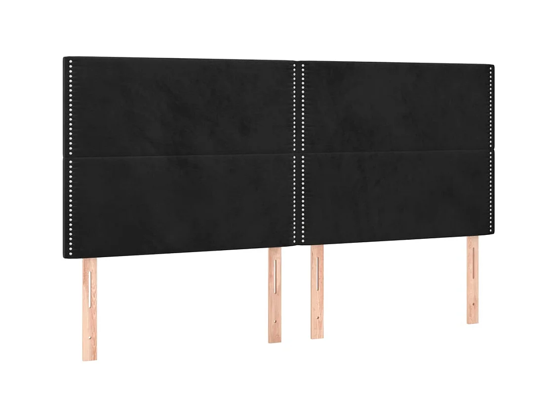 Giroletto a Molle con Materasso Nero 160x200 cm in Velluto