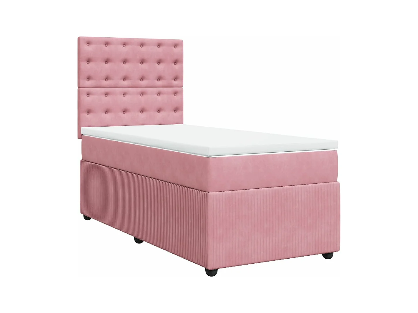 Giroletto a Molle con Materasso Rosa 80x200 cm in Velluto