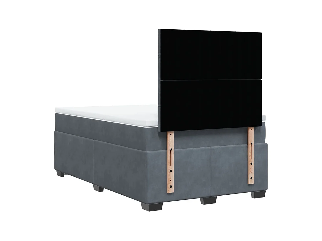 Sommier à lattes de lit et matelas Gris foncé 120x200cm Velours