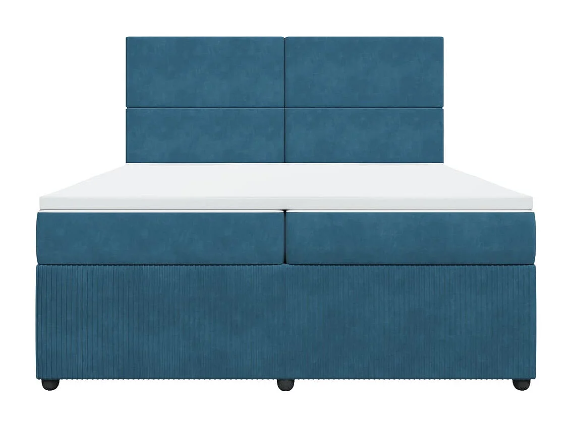 Boxspringbett mit Matratze Dunkelblau 200x200 cm Samt