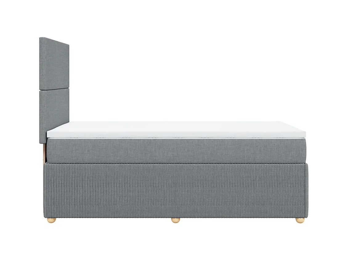 Sommier à lattes de lit et matelas Gris clair 90x190 cm Tissu