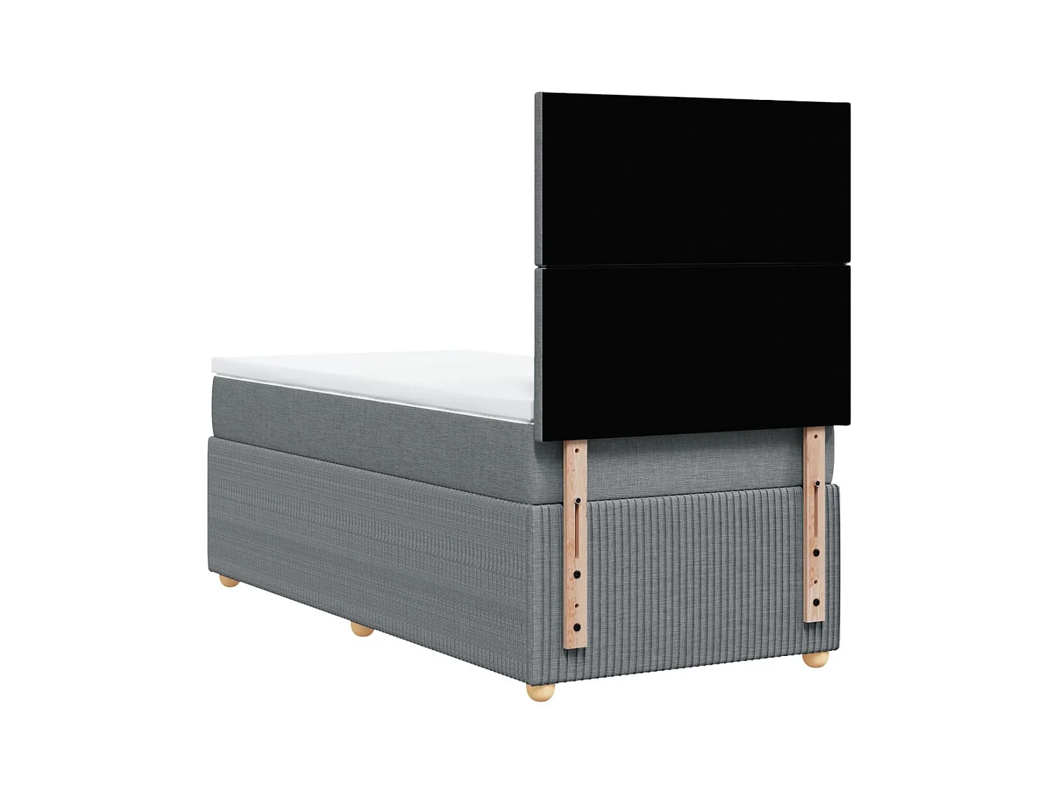 Sommier à lattes de lit et matelas Gris clair 90x190 cm Tissu
