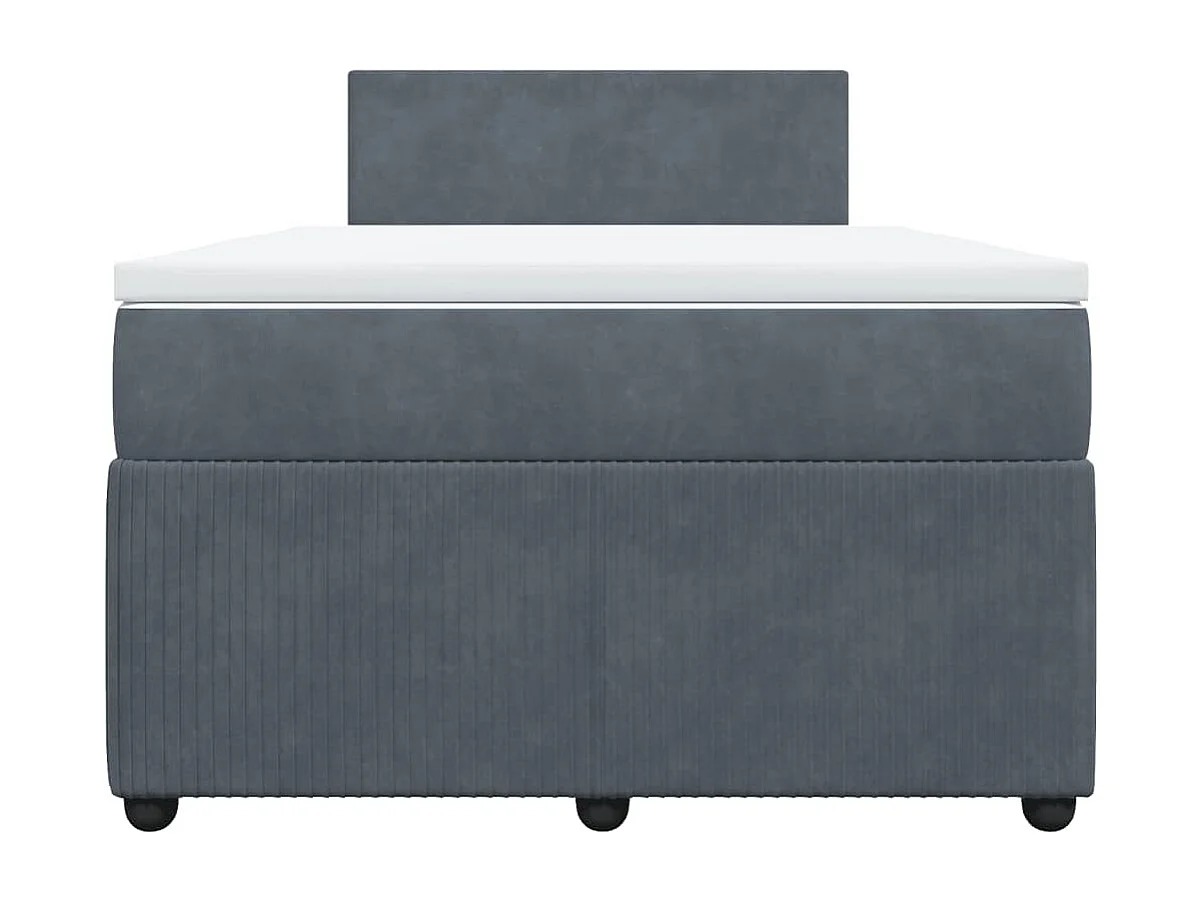 Cama boxspring com colchão 120x190 cm veludo cinzento-escuro