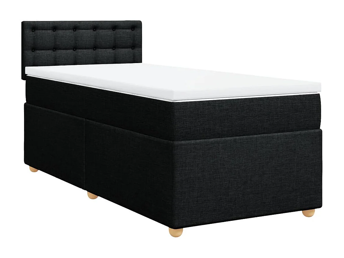 Boxspring met matras stof zwart 80x200 cm