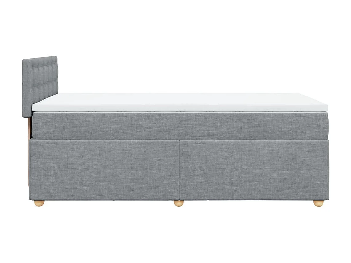 Boxspringbett mit Matratze Hellgrau 90x190 cm Stoff