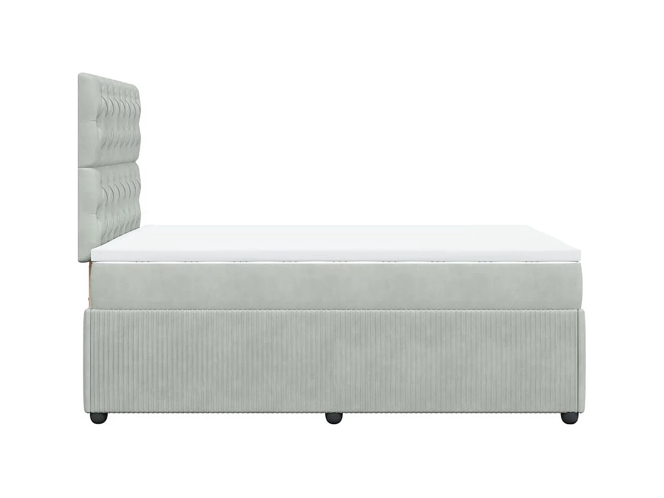 Cama boxspring com colchão 120x190 cm veludo cinzento-claro