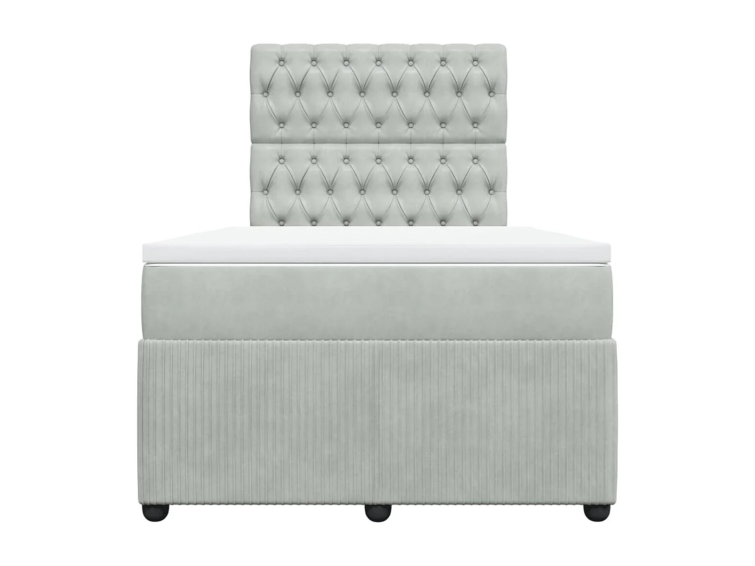 Cama boxspring com colchão 120x190 cm veludo cinzento-claro