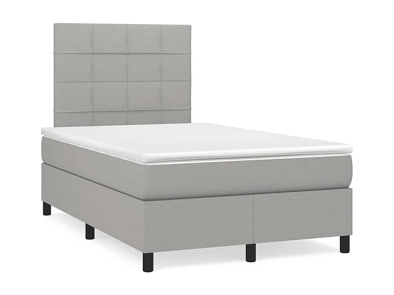 Boxspringbett mit Matratze Hellgrau 120x190 cm Stoff