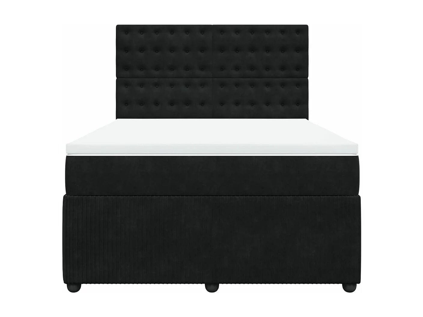 Giroletto a Molle con Materasso Nero 160x200 cm in Velluto