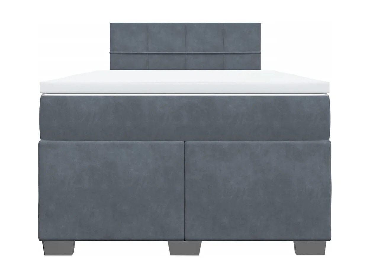 Cama boxspring com colchão 120x190 cm veludo cinzento-escuro