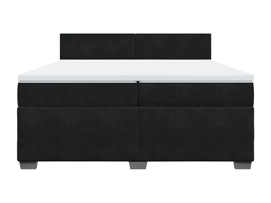 Cama com molas/colchão 200x200 cm veludo preto