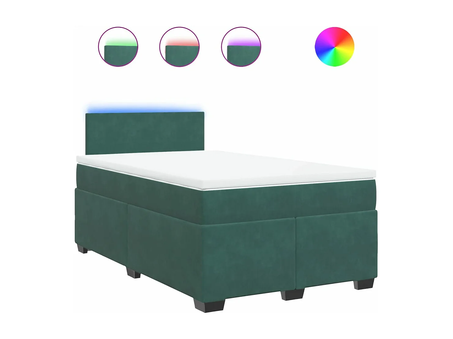 Boxspring met matras fluweel donkergroen 120x200 cm